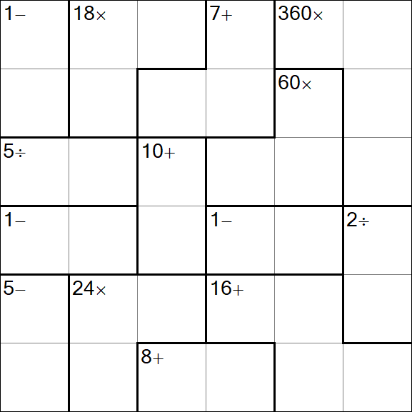Calcudoku - Hard