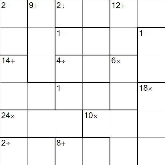 Calcudoku - Hard