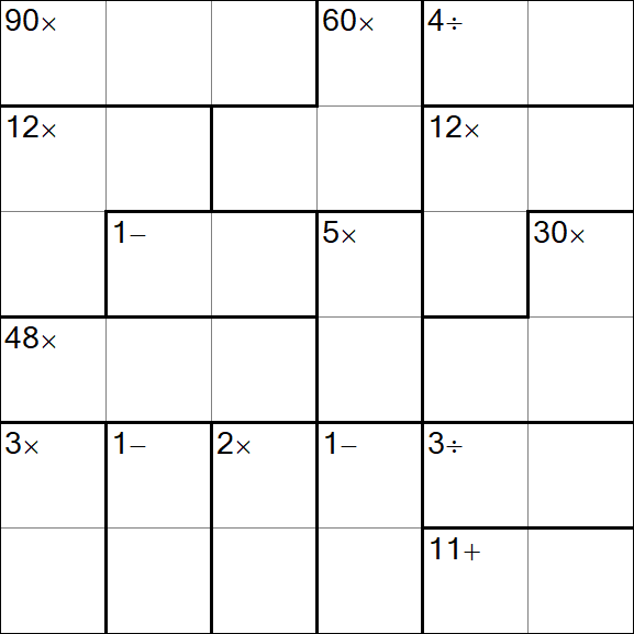 Calcudoku - Schwierig