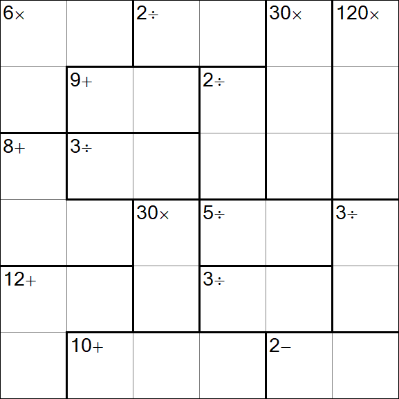Calcudoku - Hard
