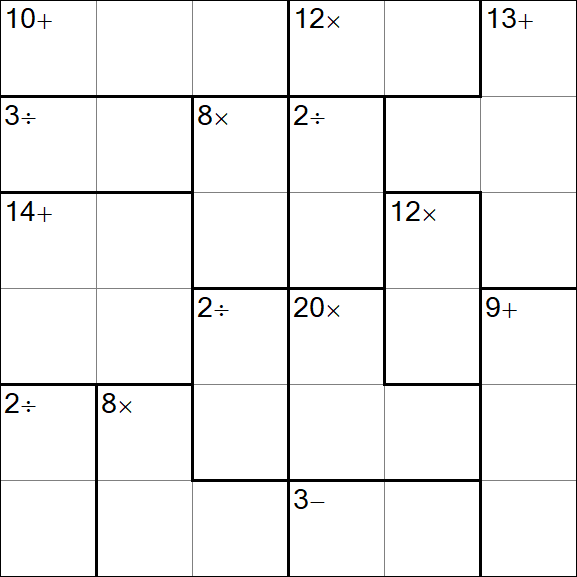 Calcudoku - Hard