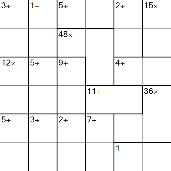 Calcudoku - Hard