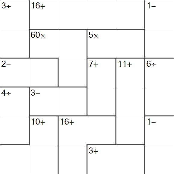 Calcudoku - Hard