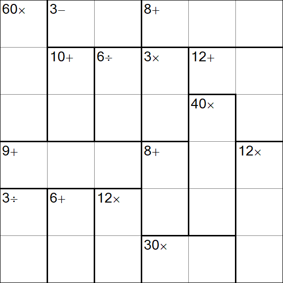 Calcudoku - Hard