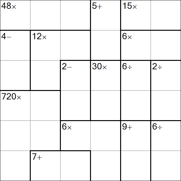 Calcudoku - Hard