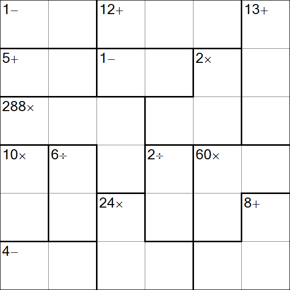 Calcudoku - Hard