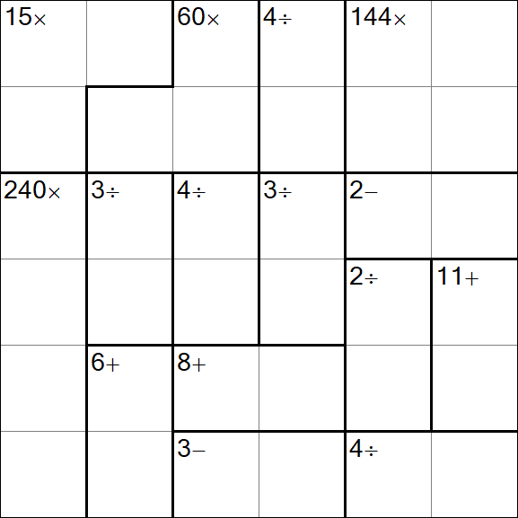 Calcudoku - Hard