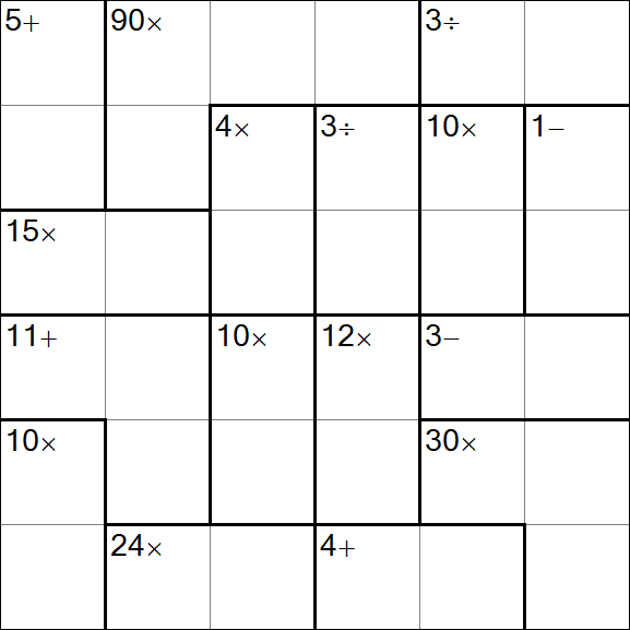 Calcudoku - Hard