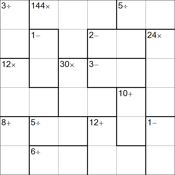 Calcudoku - Hard
