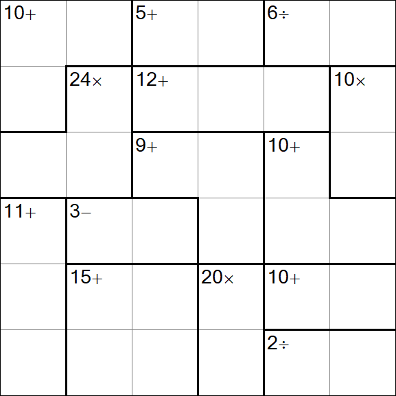 Calcudoku - Difícil