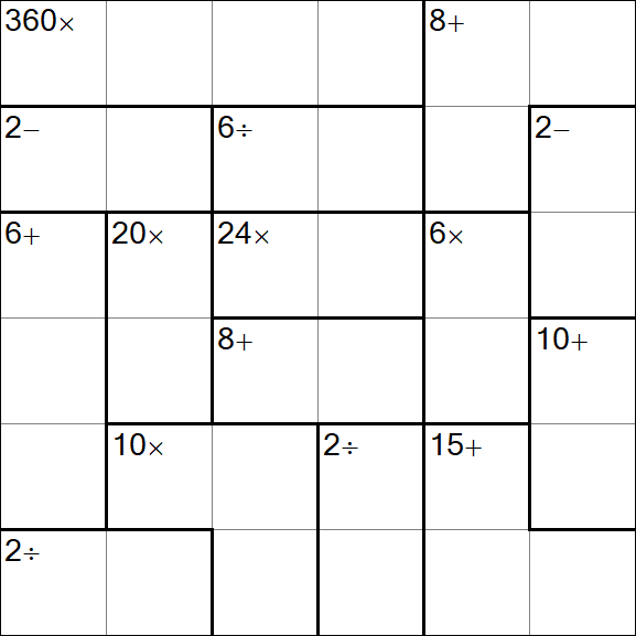 Calcudoku - Hard
