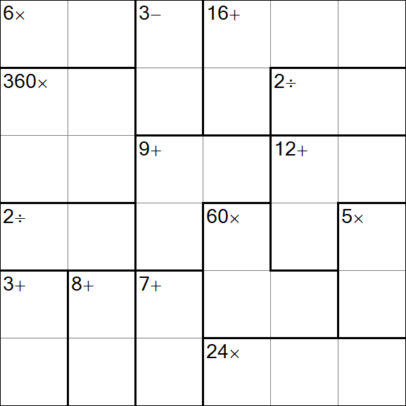 Calcudoku - Hard