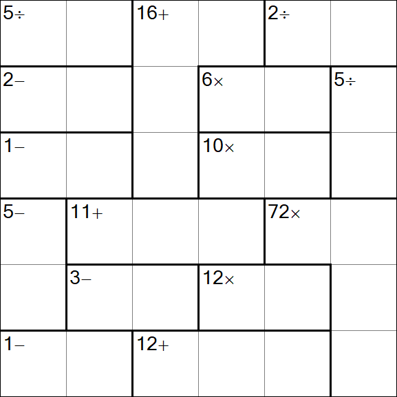 Calcudoku - Difficile