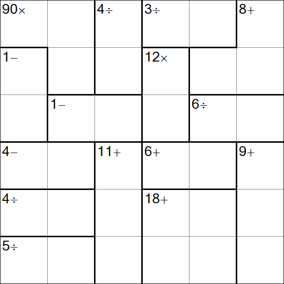 Calcudoku - Hard