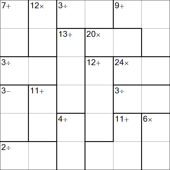 Calcudoku - Hard
