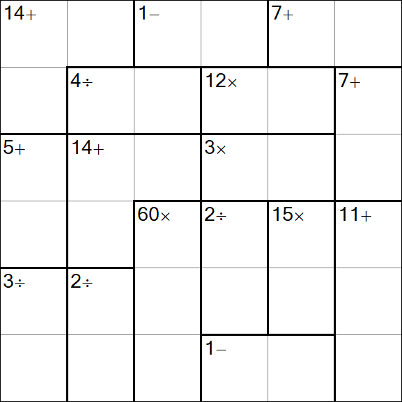 Calcudoku - Hard