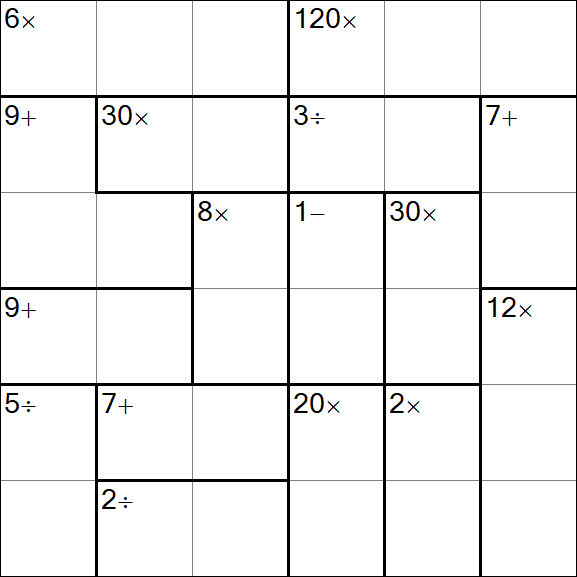 Calcudoku - Hard