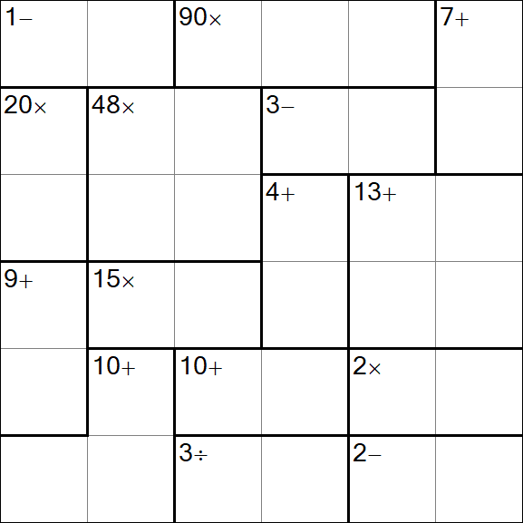 Calcudoku - Hard