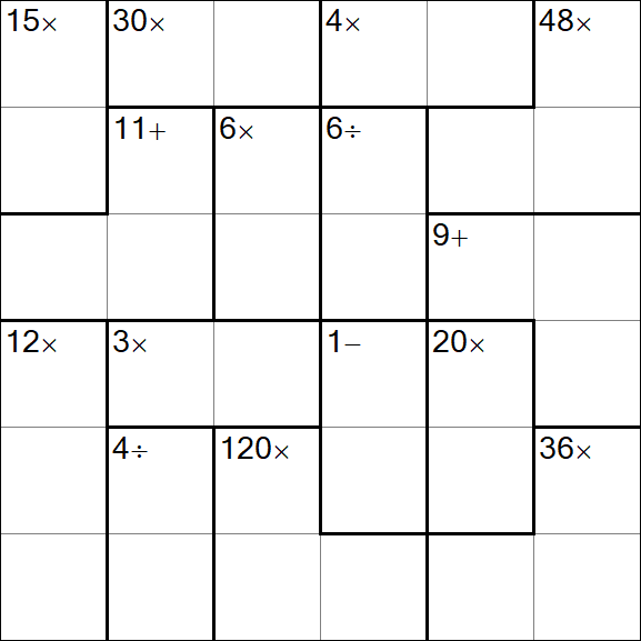 Calcudoku - Hard