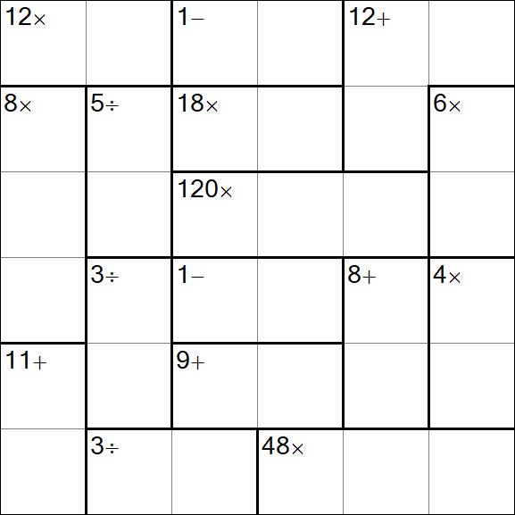 Calcudoku - Hard