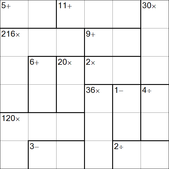Calcudoku - Hard