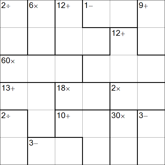 Calcudoku - Hard