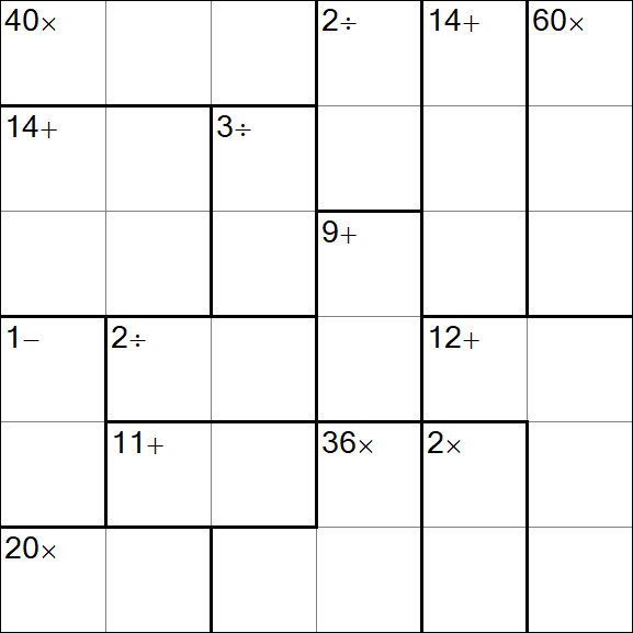 Calcudoku - Hard