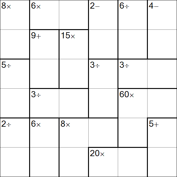 Calcudoku - Hard