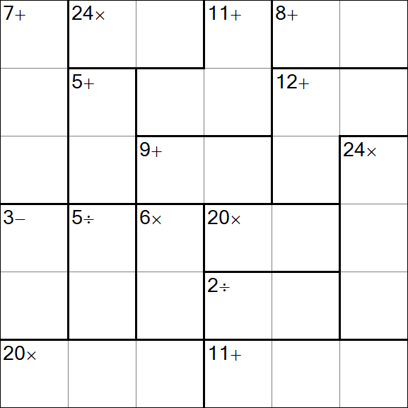 Calcudoku - Difficile