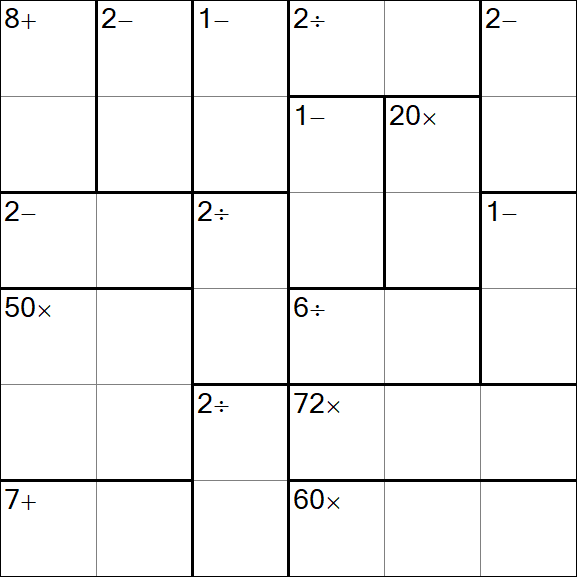 Calcudoku - Hard