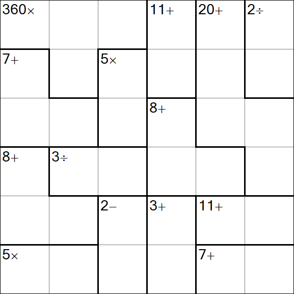 Calcudoku - Hard