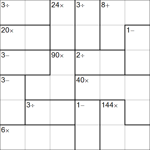 Calcudoku - Hard