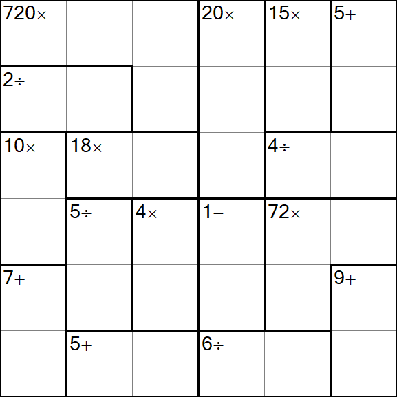 Calcudoku - Hard