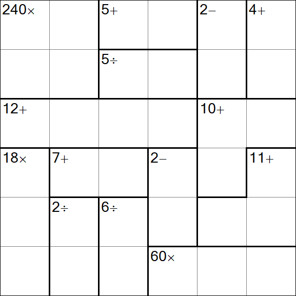 Calcudoku - Hard