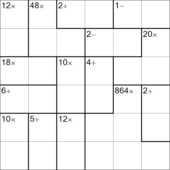 Calcudoku - Difficile