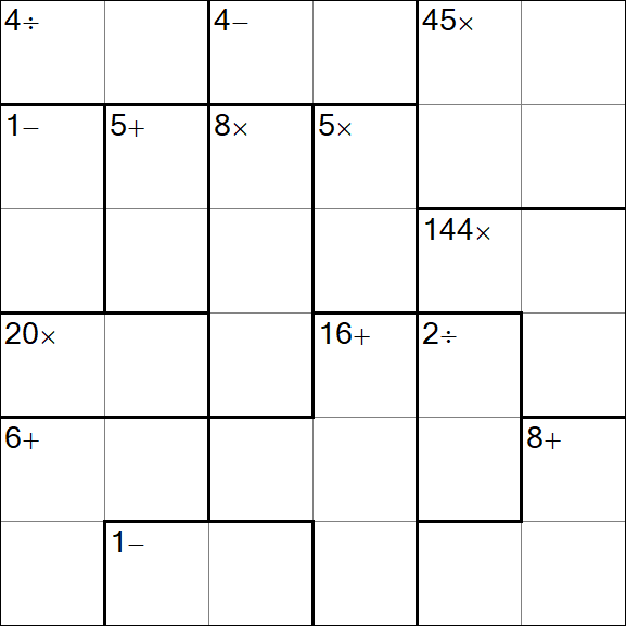 Calcudoku - Hard