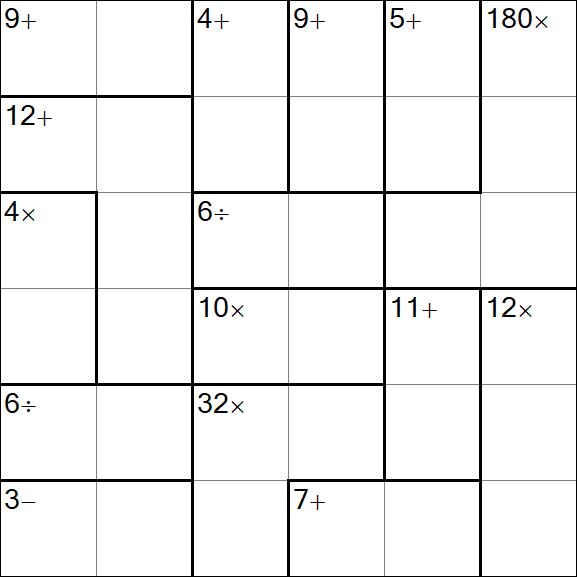 Calcudoku - Hard