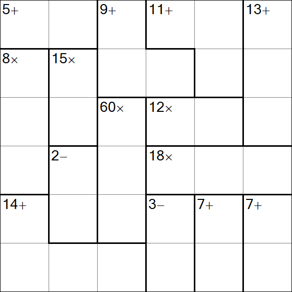 Calcudoku - Difficile