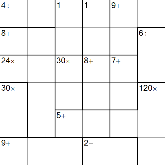 Calcudoku - Hard
