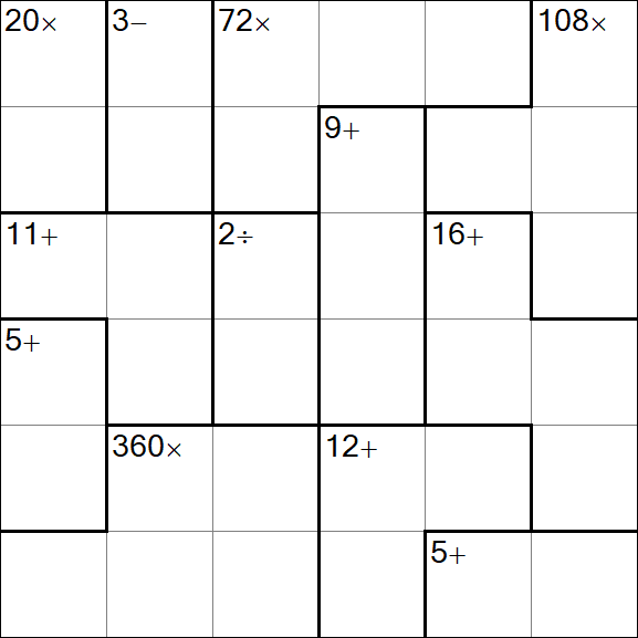 Calcudoku - Hard