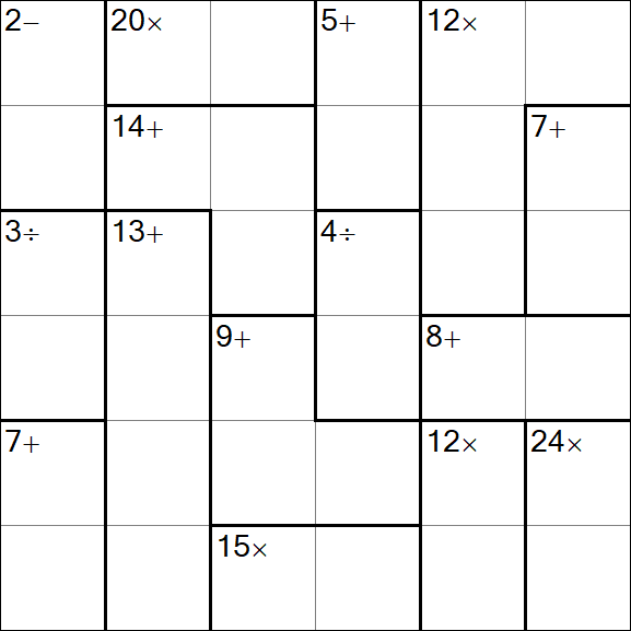 Calcudoku - Hard