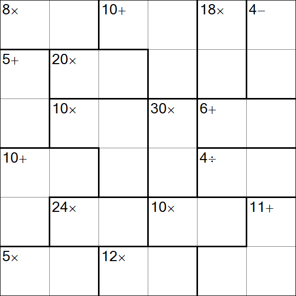 Calcudoku - Hard
