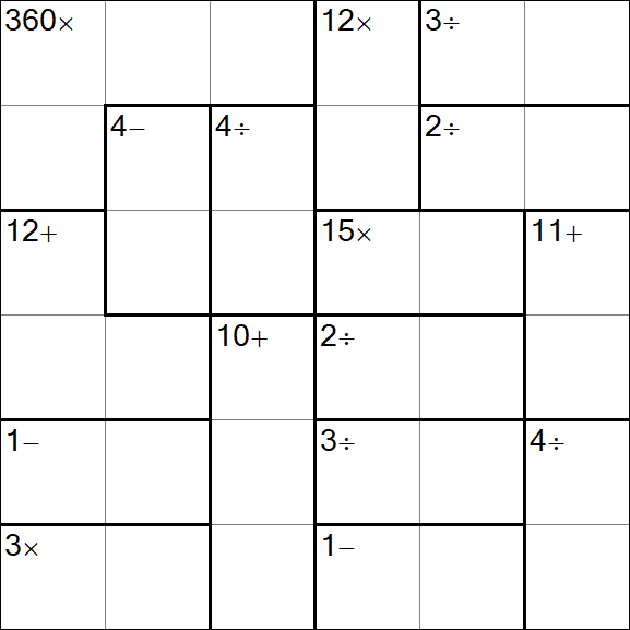 Calcudoku - Hard