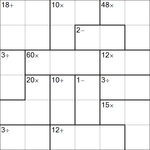 Calcudoku - Hard