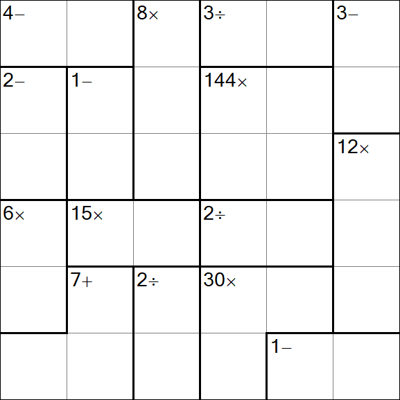 Calcudoku - Hard