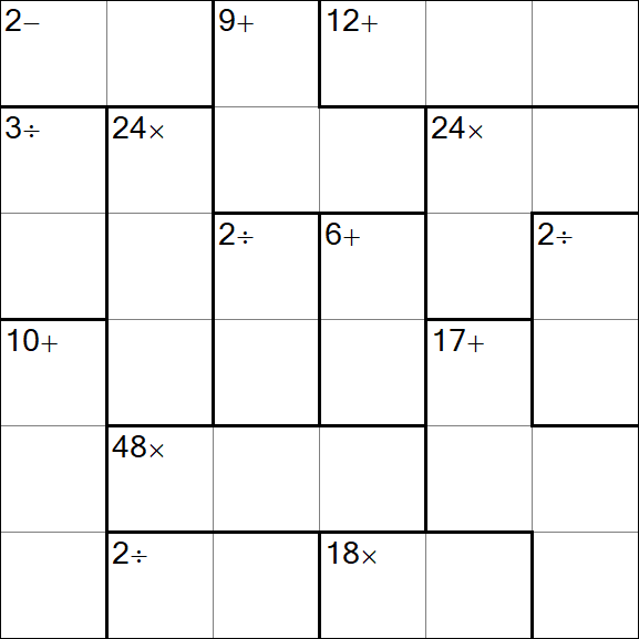 Calcudoku - Hard