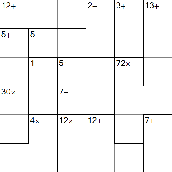 Calcudoku - Hard