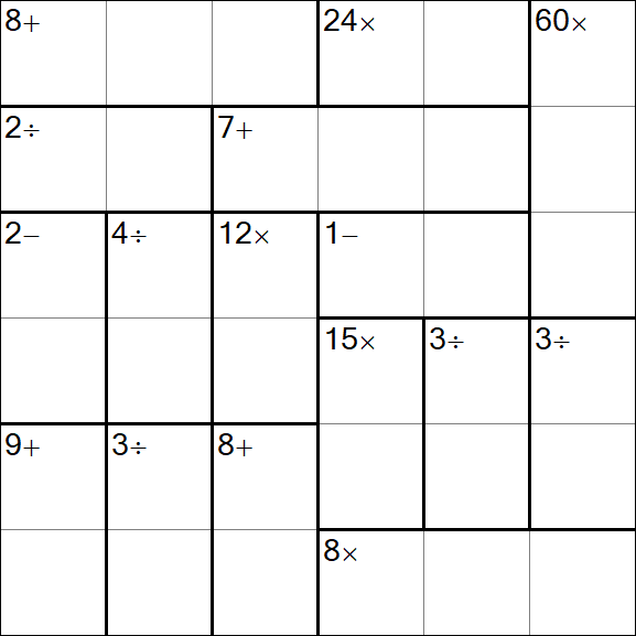 Calcudoku - Hard