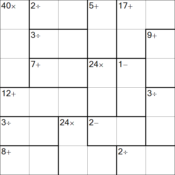 Calcudoku - Hard