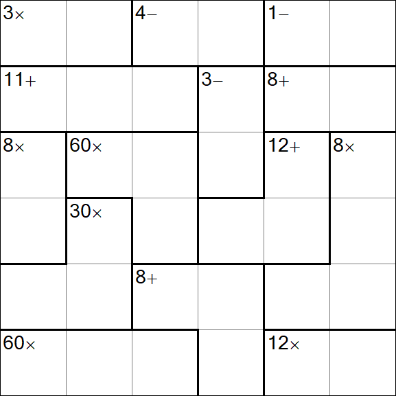 Calcudoku - Hard